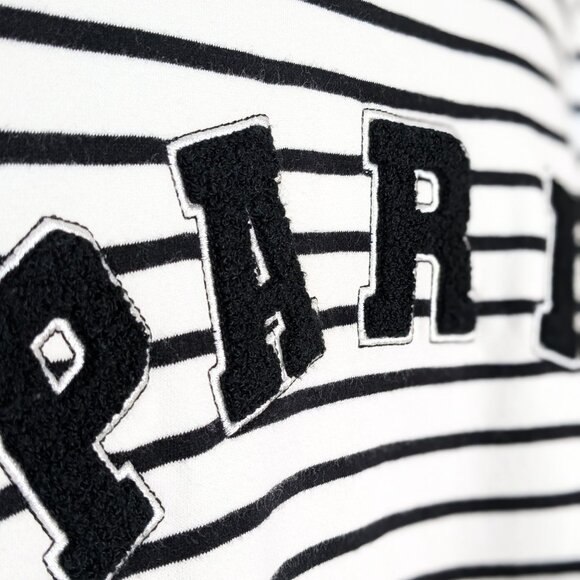 H&M Striped Paris Crew Neck Sweatshirt SZ L - Picture 6 of 10